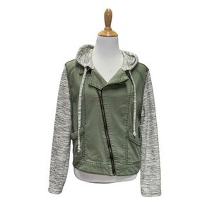 Love Fire green khaki jacket hoodie L